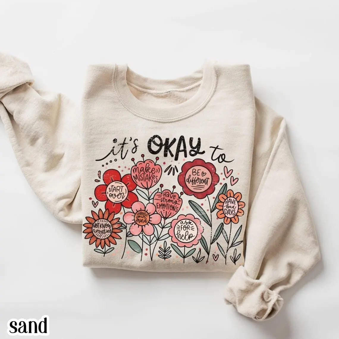 [Sale off up to 50%] Teacher Sweatshirt Special Education Floral Sweater Mental Health Diversity Pullover Cute Motivational Therapist Positivity Crewneck Gift, streetwear graphic tee