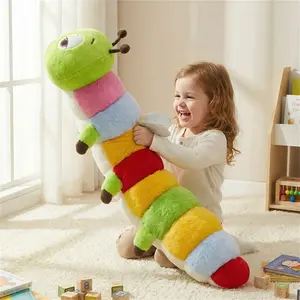 Colorful Bee Caterpillar Plush Toy, Soft Stuffed Doll, Cuddly Stuffed Animal, Kids Room Decor, Birthday Gift, Graduation Season, April Fools' Day, Halloween Decoration