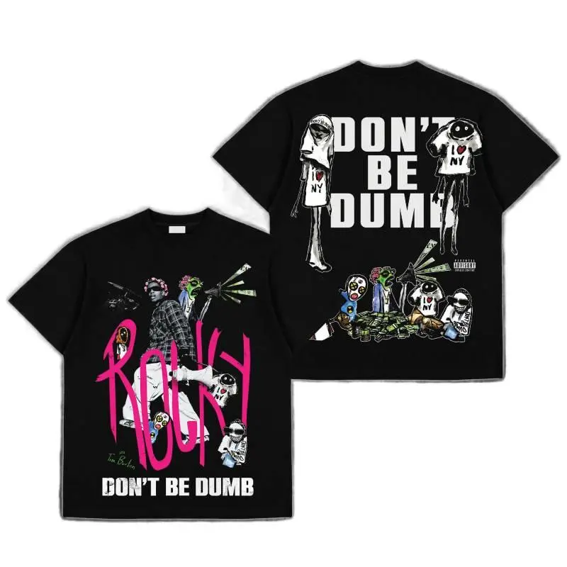 Rocky – Don't Be Dumb 2026 V2 Merch for Asap Mob Fans – High-Quality Cotton T-Shirt, Rakim Mayers Fan Shirt, Hip-Hop Streetwear Tee, Don't Be Dumb Tour Graphic Tee, Gift for Flacko Rap Fans, Unisex Oversized Rap Apparel, TikTok Viral Fashion