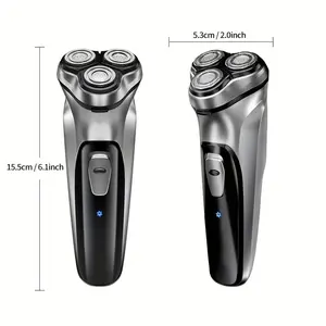 USB Rechargeable Men's Electric Razor - 3D Rotary Shaver with Pop-Up Trimmer, Wet & Dry Use, 600mAh Lithium Battery, Easy Clean Floating Cutter Head, Whisker Storage Box - Sleek Black Design, Ideal Father's Day Gift for Dad, Husband, Boyfriend, Wet Dry Sh