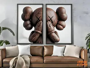 Kaws Wood Sculpture Collage Poster Unframed  -  for 2 Poster Unframed s, Hypebeast Figure Poster Unframed , Kaws Poster Unframed , Instant