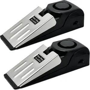 2 Pack Door Stop Alarm, Door Stopper with 120DB Security Alarm, Floor Wedge Doorstop for Travel Apartment Home House