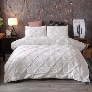 3Pcs Minimalist 3D Pinch Duvet Cover Set, Nordic Simple Gentle Style, Soft Breathable Fluffy Bedding Set, for Bedroom, Dorm, Homestay, Home Use, No Filling