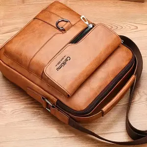 Men Messenger Bag, Vintage Large Capacity Shoulder Bag, Business Handbag, Travel Cross Bag Briefcase (Zipper Direction and Strap Assorted Variety) Father's Day Gift(Sheets)