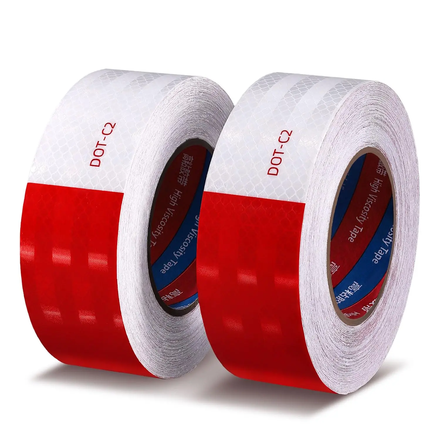 DOT-C2 Reflective Tape, 2 inch x 200 Feet Red White Waterproof Reflective Tape, Trailer Reflective Tape Conspicuity Reflective Safety Tape for Outdoor, , Truck, , Signs