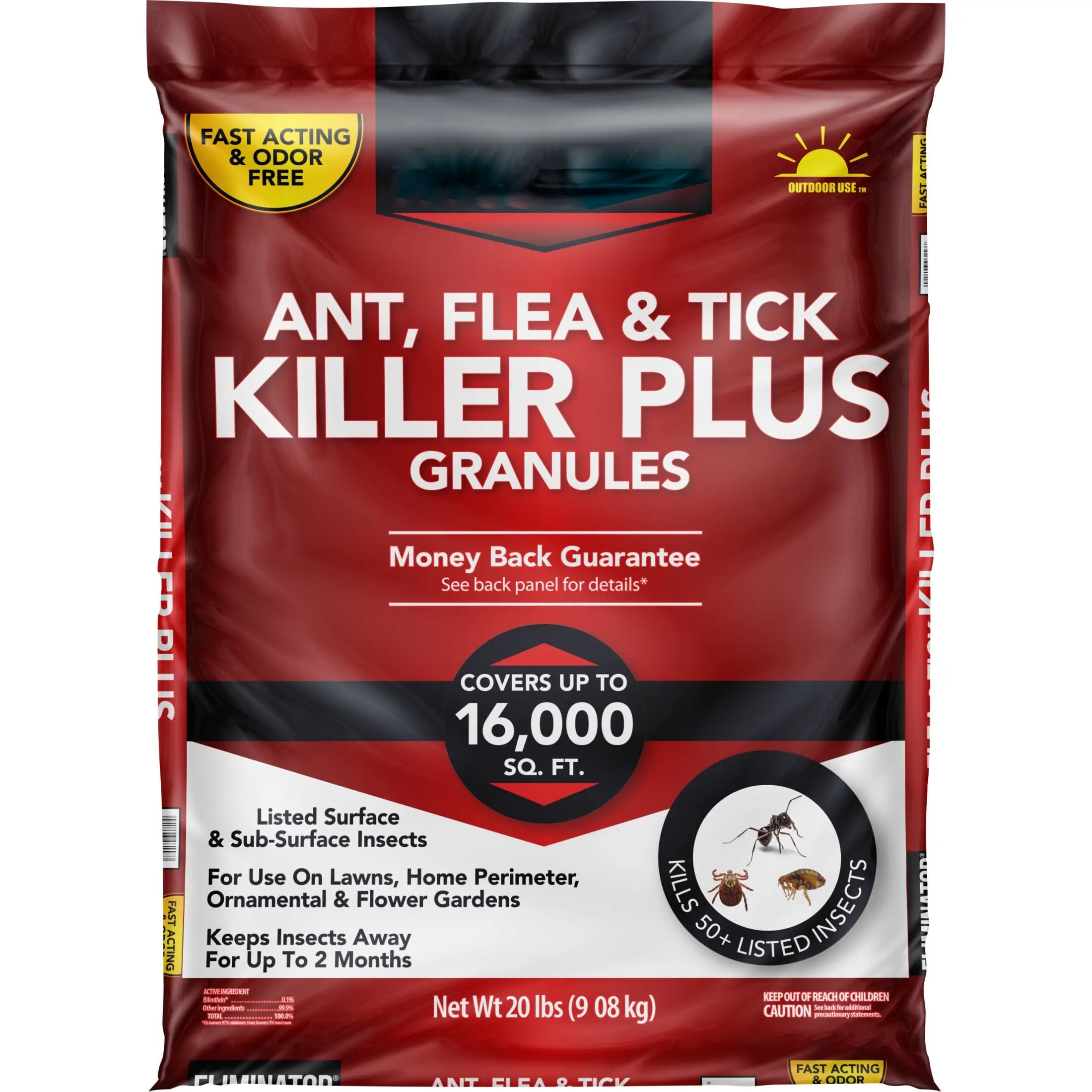 Outdoor Lawn Insect Killer Granules - Fast-Acting Fragrance-Free Outdoor Safe Bug Control Solutions for Ants, Fleas, Ticks, Spiders, Crawling Bugs, Cockroaches, 2 Months Protection, Covers Up to 16000 Sq Ft