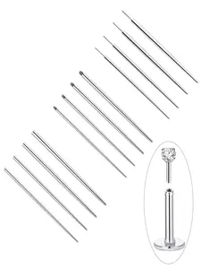 12 Pcs Piercing Needles Set Minimalist & Professional Surgical Stainless Steel Multi-Gauge (14G/16G/18G/20G) Multi-Type (Threaded/Threadless) For Body Piercing Artists Beginners Daily Use Gift