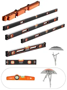 【Summervibes】VEVOR 6-Piece Torpedo Level (Only 10-inch has magnetic),  , 78/48/32/24/16/10 Inch Box Levels Set, Bubble Vials Ruler for 45/90/180 Degree, Shock-Proof Aluminum Alloy Magnetic Leveler Tool, SAE/Metric Scale(Only 10-inch has magnet)