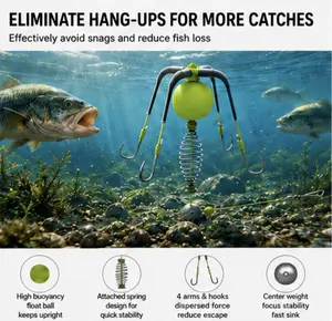 Off-Bottom Mini Explosion Fishing Rig | Snag-Resistant Iseama & Chinu Hooks, Ideal for Blackmouth Bass, Slip Float and Surf Casting Fishing Bait