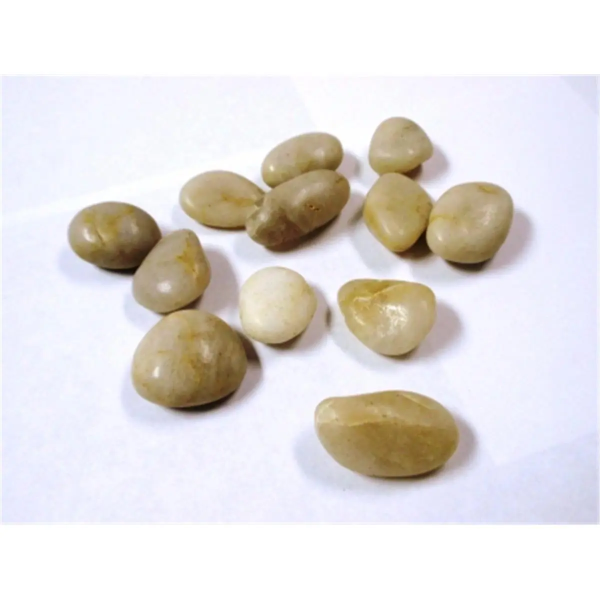 Athenas Garden PR-XL-W Commercial Grade Tumbled Decorative Pebbles - 1.2-2 in. Extra Large Polished Crystal White Limestone, 4 lbs Outdoor Garden Decor for Creating a Tranquil Oasis