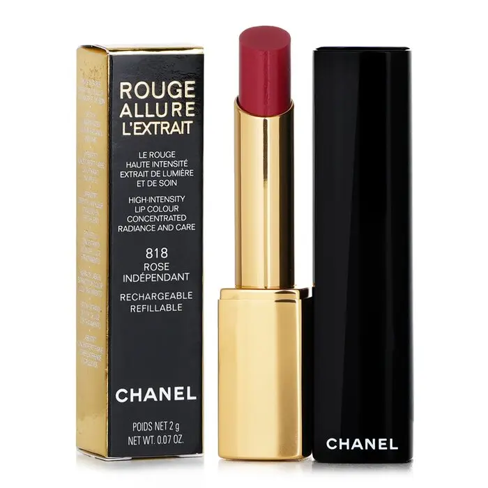 CHANEL Rouge Allure L'extrait Lipstick - #818 Rose Independent, Makeup Cosmetic for Lip Care, Hydrating Color Lipstick, Flower