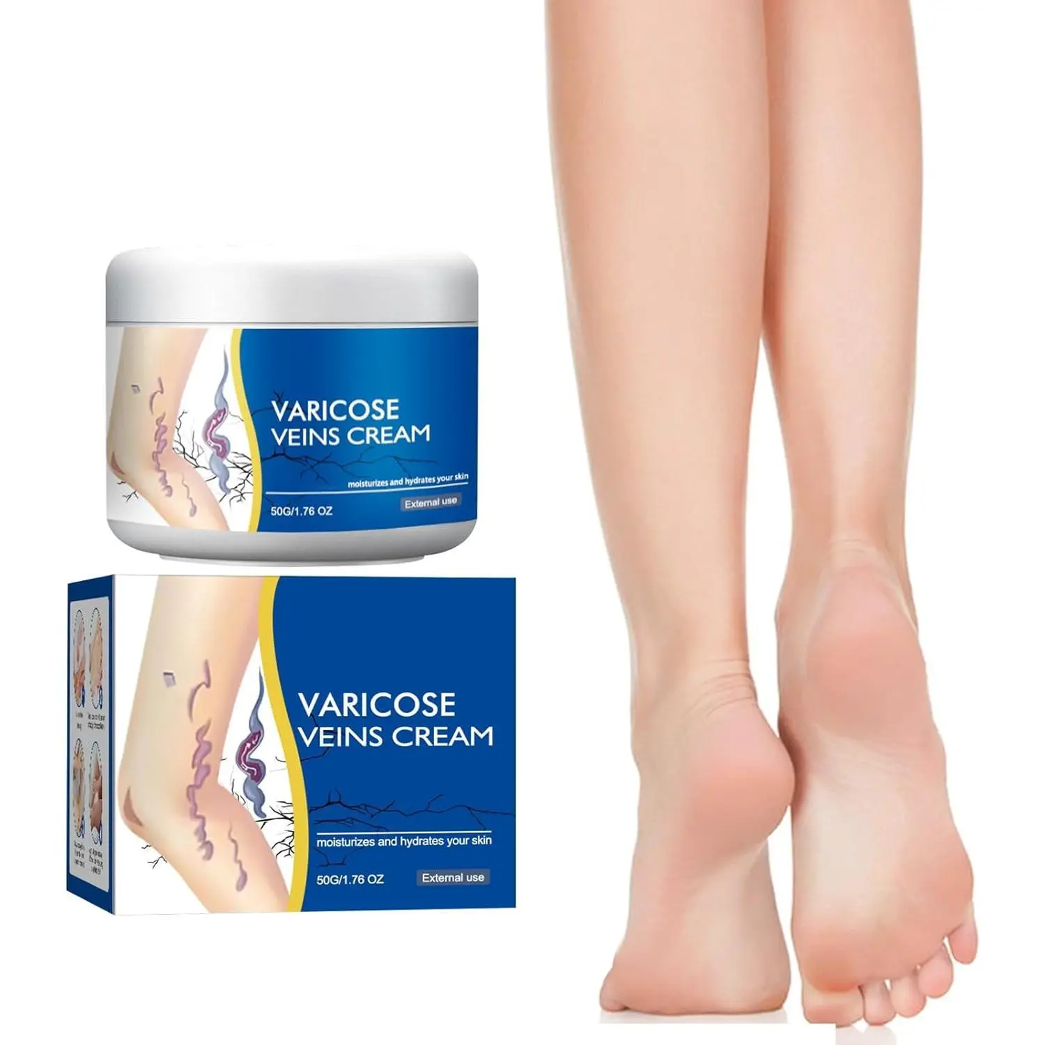 Leg Repair Cream, Foot Moisturizing Cream, Daily Care Soothes Exhausted Legs, Smooth and Tighten Skin, Non Greasy Formula for Men and Women, Essential for Office Sitting People - 50g