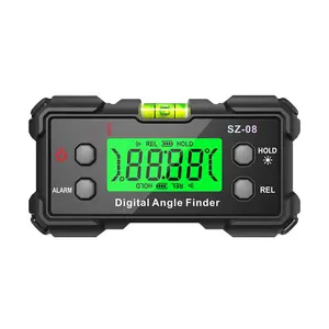 Digital Inclinometer with Backlit Display, +-0.3? Accuracy, Dual  Base, Absolute/Relative Measurement, Hold Function, for Construction, Woodworking & Machinery Alignment