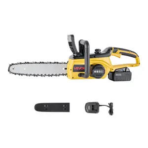 VEVOR Cordless Chainsaw, 20V 12-Inch Brushless Chainsaw Battery Powered, 4.0Ah Battery and Rapid Charger Included, Handheld Electric Chain Saw for Tree Felling, Wood Cutting, Pruning, and TrimmingVEVOR Super Brand Day