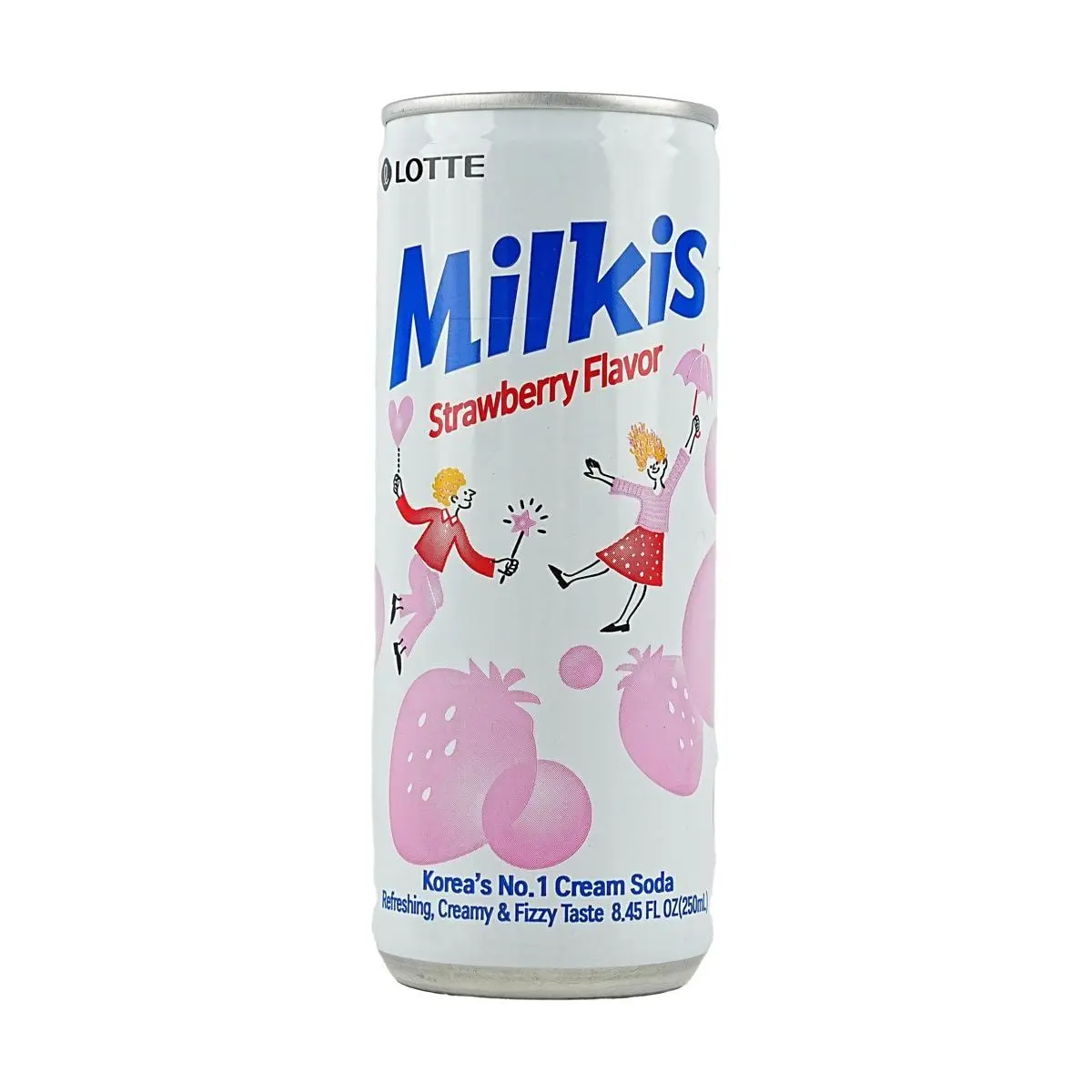 LOTTE Milkis Strawberry Soda Drink - Zero Fat Carbonated Milk Beverage, 250ml Can (Pack of 12) LOTTE Milkis Strawberry Soda Drink - Zero Fat Carbonated Milk Beverage, 250ml Can (Pack of 12)