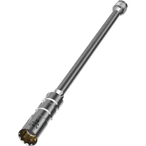 14mm(9/16")Extended Spark Plug Socket, 3/8" Drive 12-Point Swivel  Thin Wall Spark Plug Socket for Quick Removal & Installation,360  Rotating 12" Total Length (Cr-V Steel)