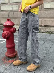 Men's Vintage Loose Fit Jeans, Lightweight Comfortable Fashion Design, Perfect for Daily Casual Wear, Outdoor Leisure