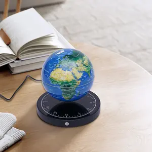 Magnetic Levitating Globe 6 Inch 7 Color LED Light Floating Globe with Touch Switch for Home Bedroom Office Classroom Decor Teaching