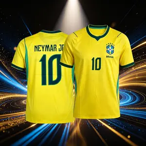 10# Neymar JR 2026 Brazil National Away and Home Short Sleeve Soccer Jersey Quick-Dry