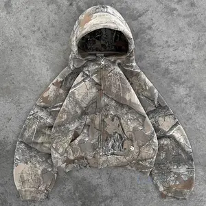 zip up Hoodie Men Camouflage Pattern zipper Sweatshirt Oversized Unisex Camo Hoodie YCR625