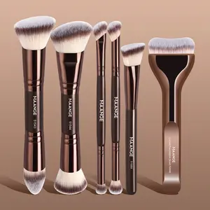 Maange 6-Piece Makeup Brush Set, Metal Frame Material, Ideal for Professional & Home Use, Essential Beauty Tools