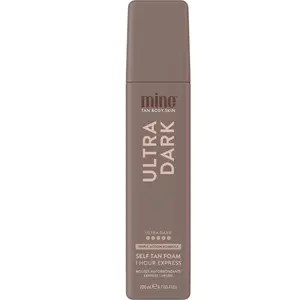 Minetan Ultra Dark Self Tan Foam | Bronze - 1 Hr Express, Face & Body Fake Tanner, Hydrating Formula, Coconut Scented, Lightweight, Moisturizing, Australian Brand