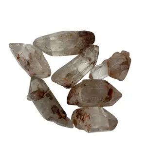 Rough Clear Quartz w/ Red Calcite