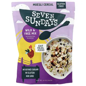 Seven Sundays Muesli Cereal, Wild & Free Mix, Blueberry Chia Buckwheat, 12 oz (340 g)