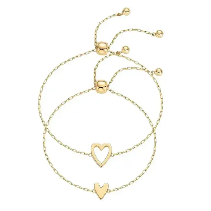 Adjustable Matching Bracelets for Women – Heart Charm and BFF Friendship Styles, Mother's Day Gifts