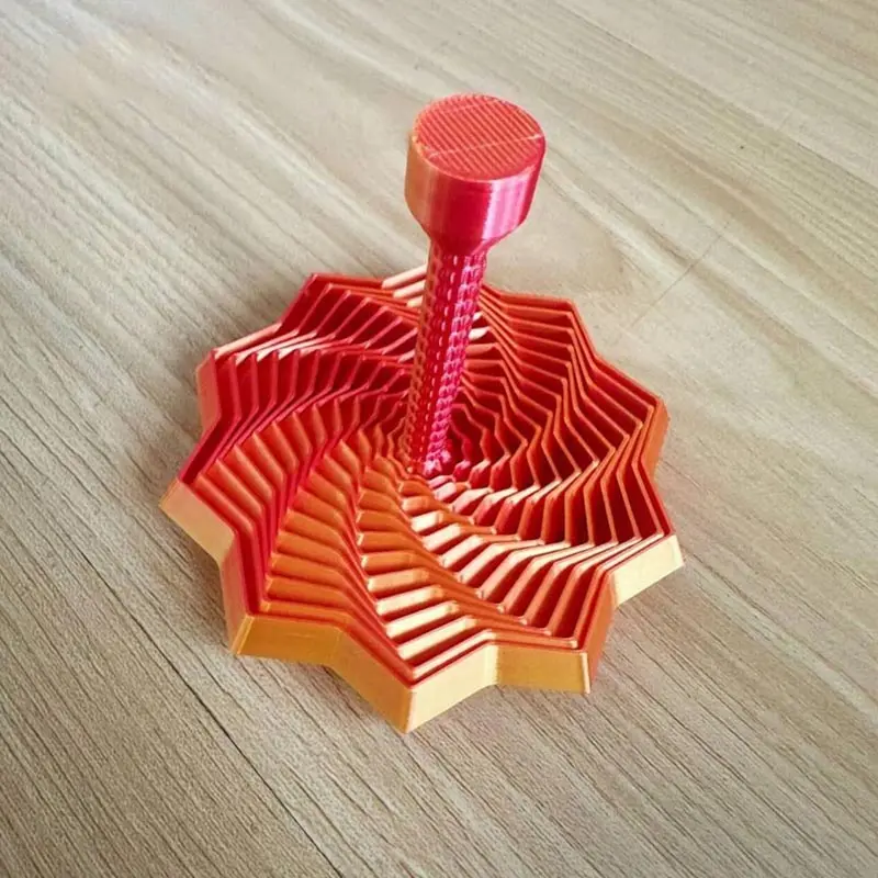 1pc 3D Printed Star Toy, Decompression Toy Polygon with Handle Between Fingers, Rotating Radish Tower with Handle, Office Desktop Decoration, Anxiety Fidgets, Stress Relief Fidgeting, Stress Relief Tool