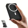 10000mAh Compact Magnetic Power Bank - Chargeable Multi-Device Portable Charger with Foldable Stand, LED Digital Display, Multiple Ports, Wireless Charging for iPhone, USB-C Charging for Smartphone/Mobile, Gifts for Him,techvibes
