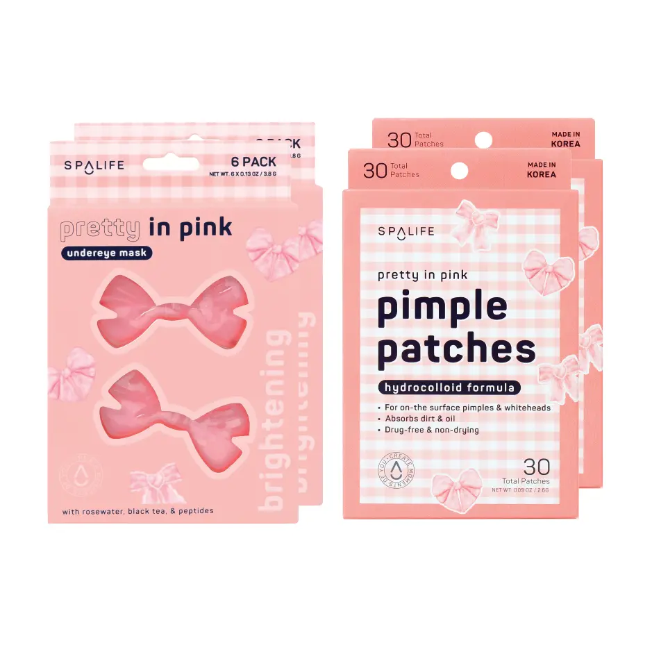 SpaLife Beauty Pretty in Pink Undereye Mask & Pimple Patch Duo Four Pack