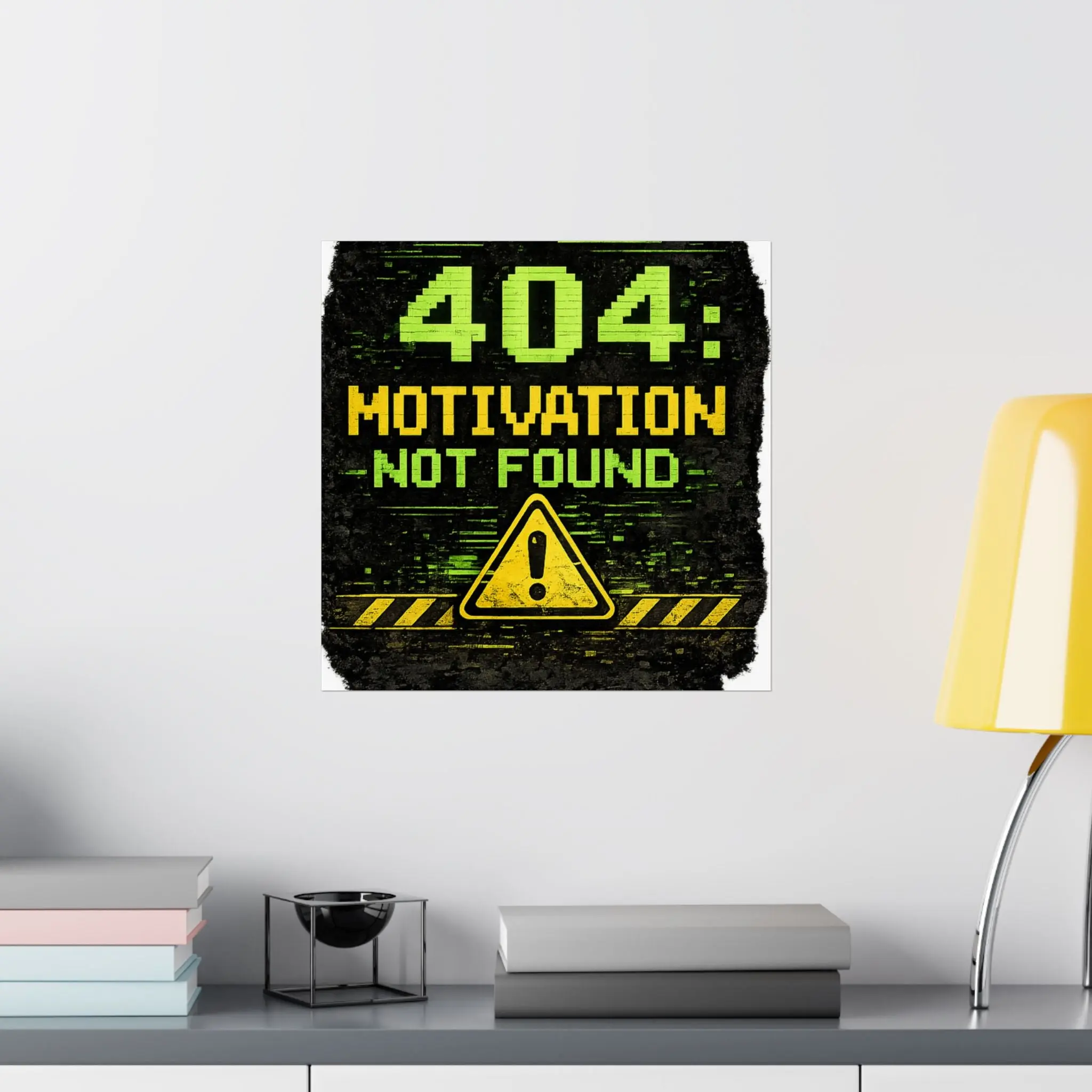 "Error 404 Motivation Not Found" Geek Tech Humor Funny IT Matte Vertical Posters
