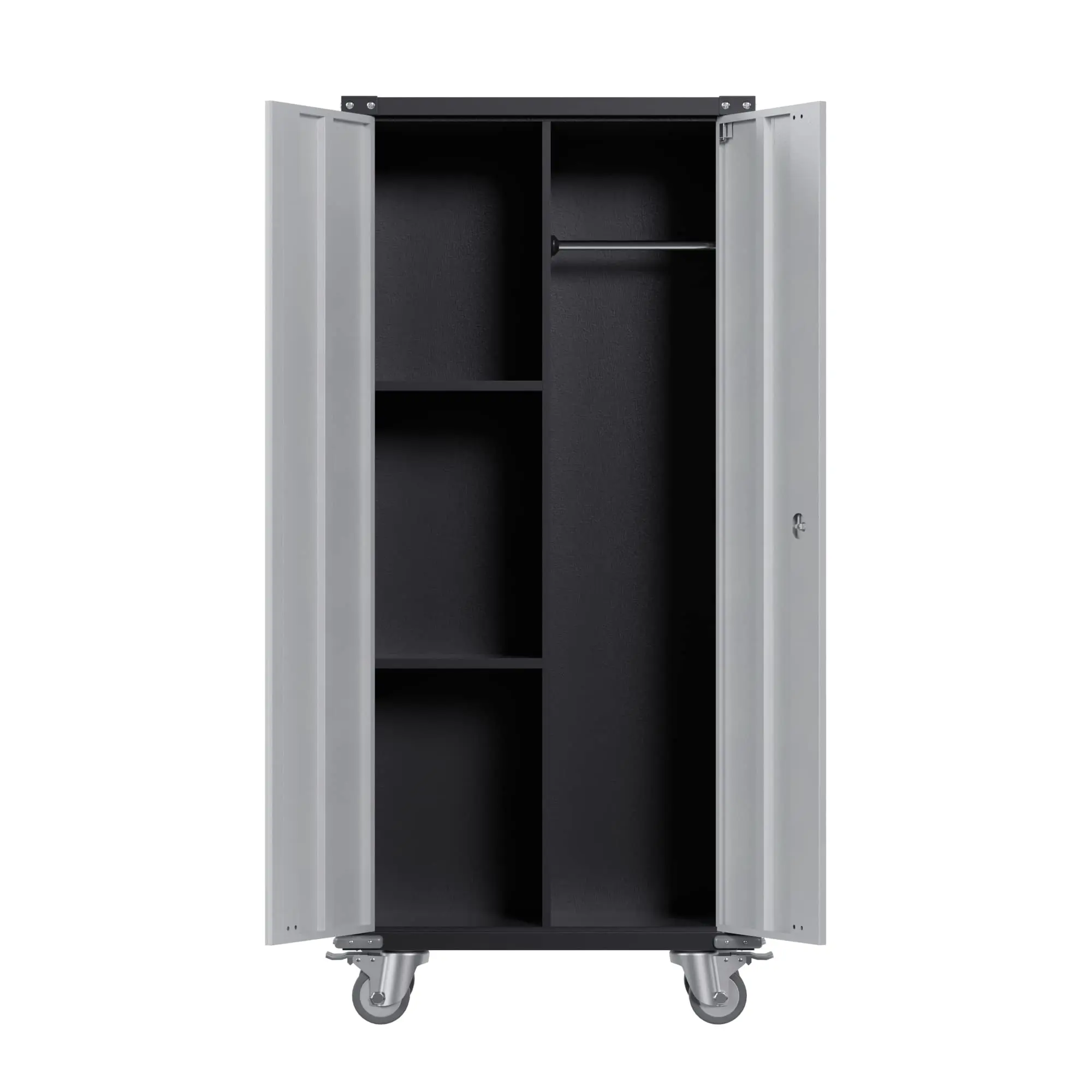 Metal Storage Cabinet 71" Black Steel Storage Cabinet with Locking Doors, 4 Adjustable Shelves, Heavy-Duty Metal Organizer for Garage, Kitchen, Office, or Workshop – Secure Tall Cabinet
