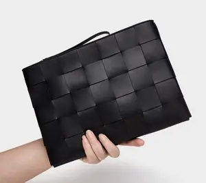 Unisex Woven Leather Clutch