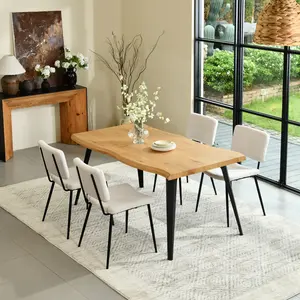 Homy Casa 5-Piece Modern Dining Set With Rectangular Wood Grain Table And 4 Upholstered Dining Chairs Unique Bedroom Furniture Nightstand