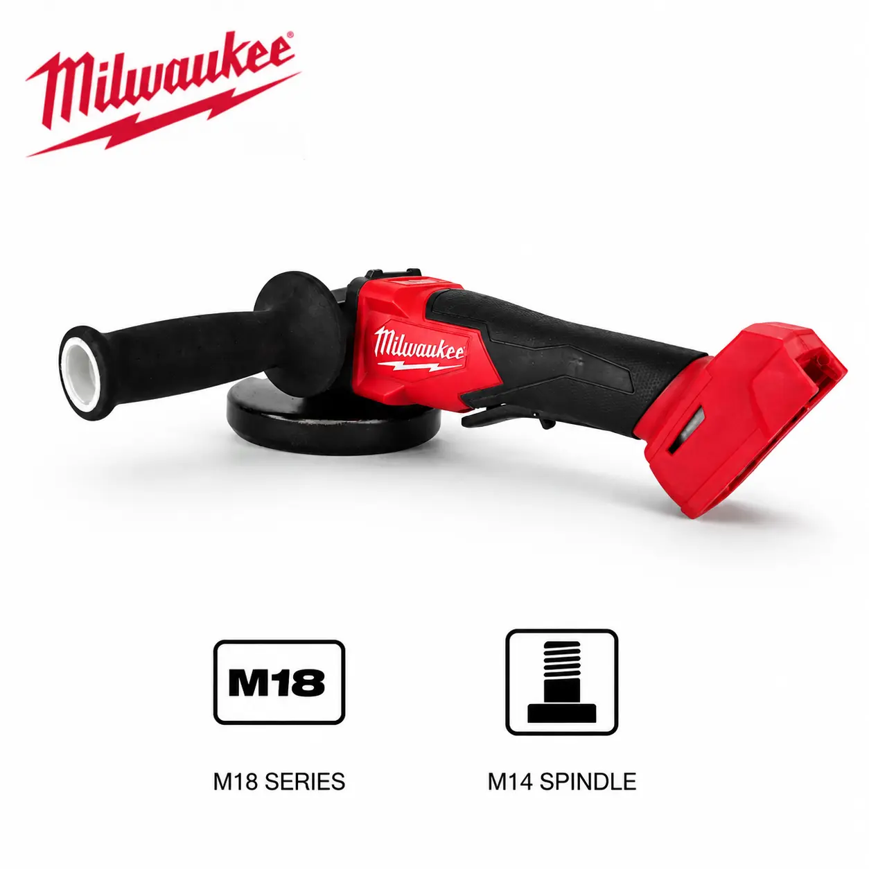 Milwaukee M18 Brushless Angle Grinder - 125Mm, M14 Spindle, Non-Lock Paddle Switch, 9000 Max RPM, 33Mm Max Cutting Depth, for Metal Grinding & Workshop Fabrication Tasks