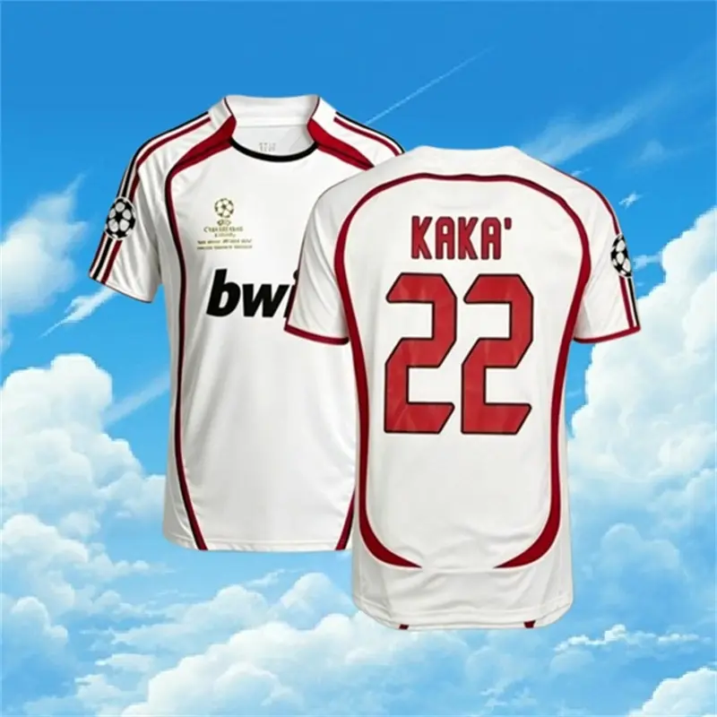 06 07 Away Retro White No.22 Kaka Short Sleeve Soccer Jersey