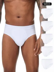5pieces Pack White Briefs Brand Boxer Fashion Style for Men Panties Underwear Male And Underpants For Homme Shorts Slips Soft Stylish Brief