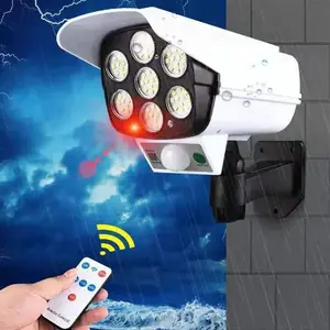 1pc Solar-Powered Outdoor Motion Sensor Spotlight with 77 LEDs, Wireless Security Camera for Home, Garden, Porch, and Driveway - Energy-Efficient, Easy Installation, Plastic Material, Solar Security Camera, Motion Sensored Lights