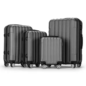 4-Piece ABS Hardside Luggage Set with Spinner Wheels,16in 20in 24in 28in,Dark Gray