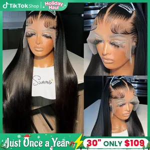 Bling Hair 13x4 13x6 Lace Frontal Bone Straight Wigs Brazilian Human Hair Wigs On Sales Pre Plucked Hd Transparent Human Hair For Woman 4x4 Lace Closure Cheap Wigs 30 28 Inch 180% Density TikTokShopHolidayHaul