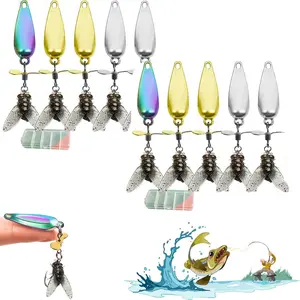 【10PCS】 Fishing Lures Glide Baits Metal PropellerFishing Lure For Catching Fish Fly SpinningPropeller Metal Sequins Soft Bait WithPropellerspinner Generates Vortex Waves AndFlashes Like Real Prey Fishing Gifts For Men