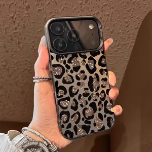 brown leopard print Pattern Case for iPhone 17 Pro Max 17 Air 16/15/14/13/12/11 Pro Max XR XS E Plus Retro High-end Shockproof Drop Screen Protection Cute Durable PC Smartphone Cover