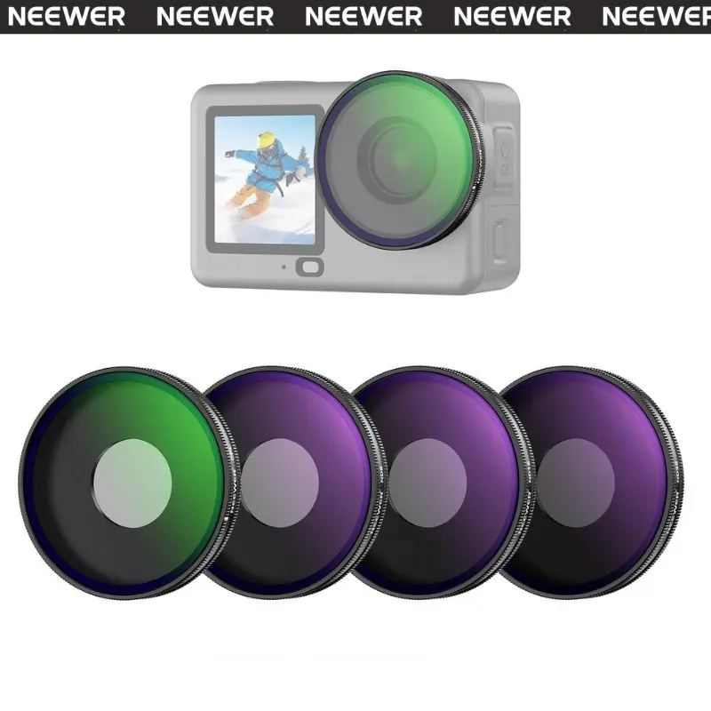 NEEWER FL-B100 4-Pack Screw-On ND/CPL Filter Set for DJI Osmo Action 6, Camera Lens Filters Kit for Action Camera Photography & Video tiktokshopbacktoschool