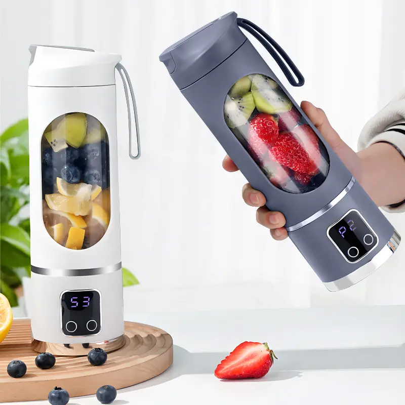 Portable Mini Juicer Blender, Leak Proof, USB Rechargeable, Ice Crusher, LED Display, 3 Modes: Smoothies, Shakes, Baby Food, Liquid Diet, Protein, Juice, Easy Clean, Home Office Dorm Outdoor, Back to School, Father’s Day Gift