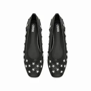 Cider SQUARE TOE STAR STUDDED FLATS
