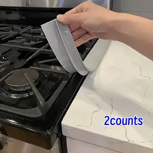 2 Piece Silicone Stove Gap Covers, Heat Resistant Oven Gaps Filler Seals Between Stoves and Countertops, Easy to Clean Kitchen Accessories, Kitchen Utensils Accessories, Kitchen Utensils Gadgets