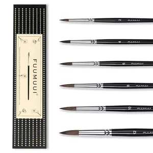 Fuumuui 6pcs Professional Squirrel Watercolor Brushes Set,Artist Bundle Diy Art Painting Drawing Supplies Art Student School Craft Materials Supplies