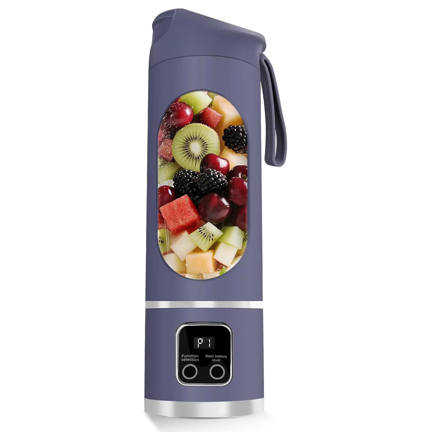 Portable Electric Blender, 500ML Blenders for Shakes and Smoothies ，12-Blade USB-C Rechargeable Blender, With Safety Lock, BPA-Free Travel Cup, Sports Portable Protein Shake Blender for Gym Fitness